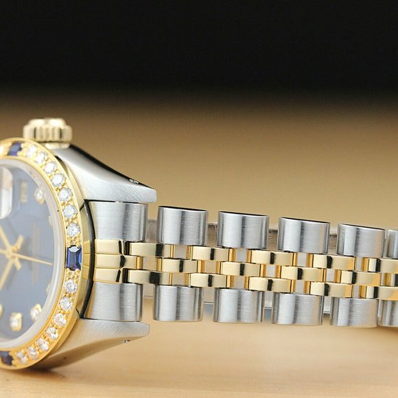 Rolex 18k Ladies Blue Sapphire Watch! Mint! main image 7